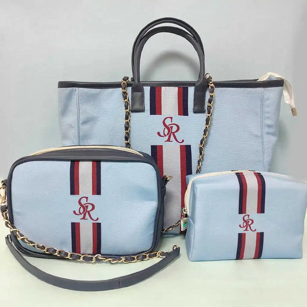 Personalized Blue Strap Printed Luna Bag Combo Gift Set