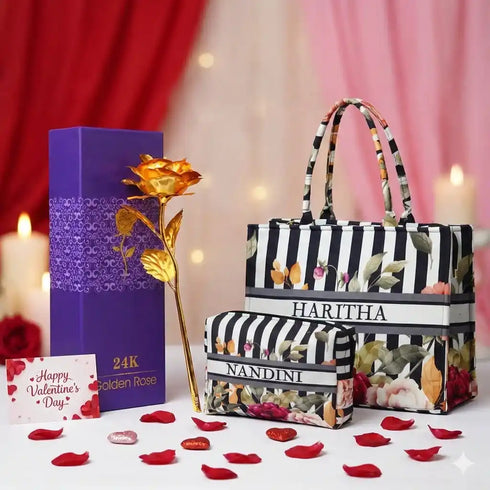 Personalized Box Bag with Box Pouch Valentines Gift Hamper for Her