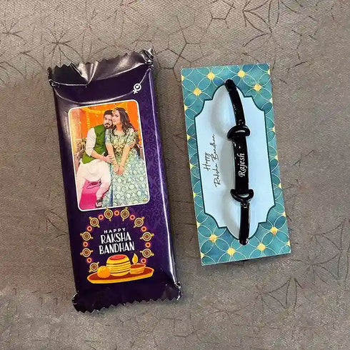 Personalized Brass Rakhi Bracelet Combo