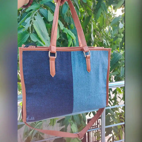 Personalized Canvas Handbag with PU Handle for Women