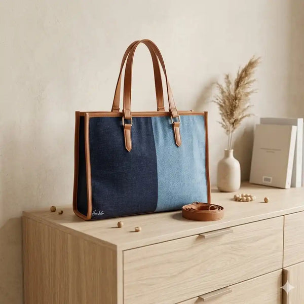 Personalized Canvas Handbag with PU Handle for Women