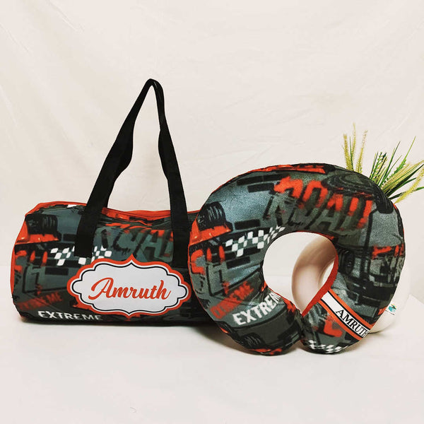 Personalized Car Printed Kids Duffle Bag Gift Combo