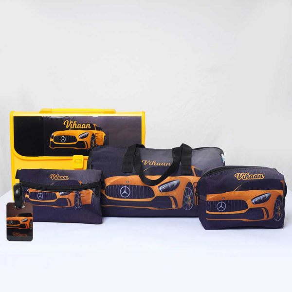 Personalized Car Printed Kids Duffle Bag Gift Combo
