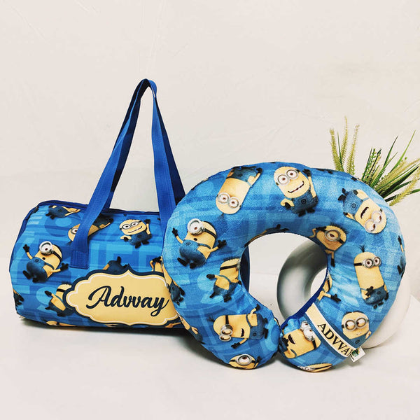 Personalized Cartoon Printed Kids Duffle Bag Gift Combo