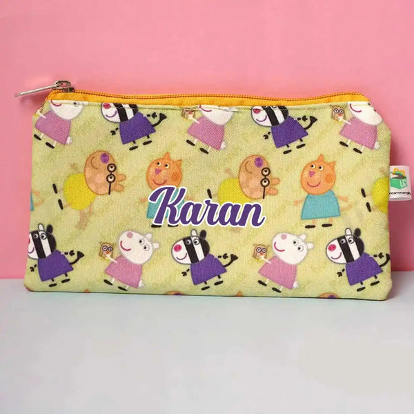 Personalized Cartoon Printed Pencil Pouch for Kids
