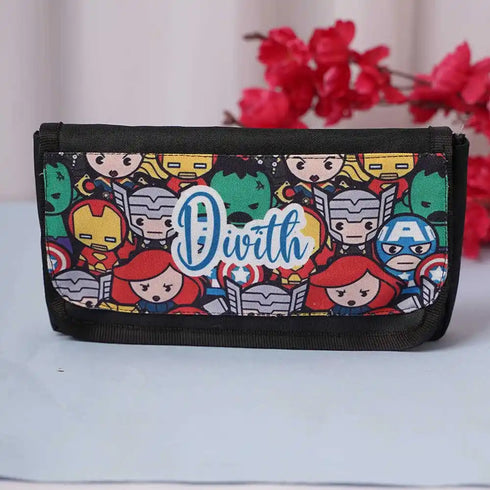 Personalized Cartoon Printed Stationery Pouch for Kids