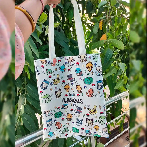 Personalized Cartoon Printed Tote Bag For Kids