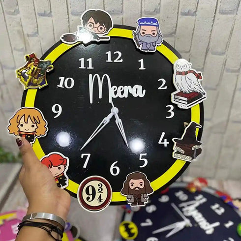Personalized Cartoon Wall Clock for Kids
