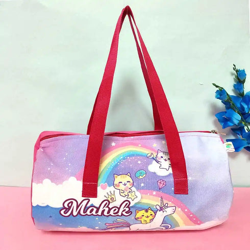 Personalized Cat Printed Swimming Duffle Bag for Kids