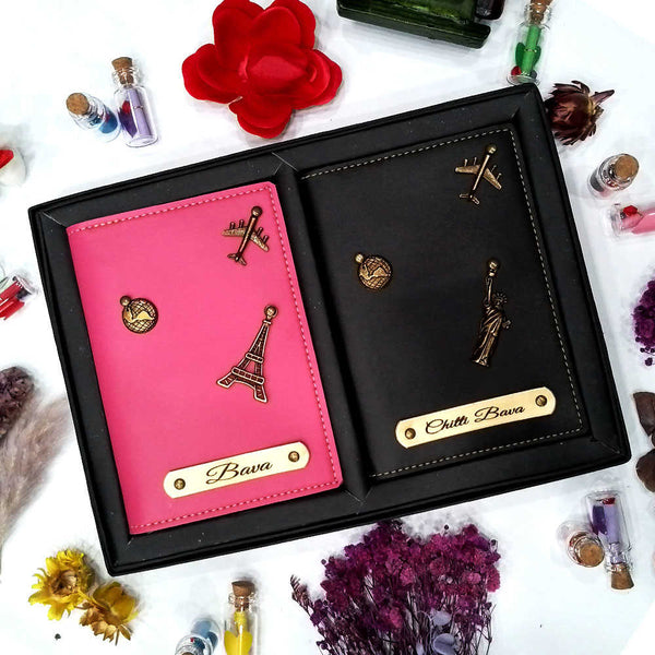 Personalized Couple Passport Covers - Uncommongifts.in