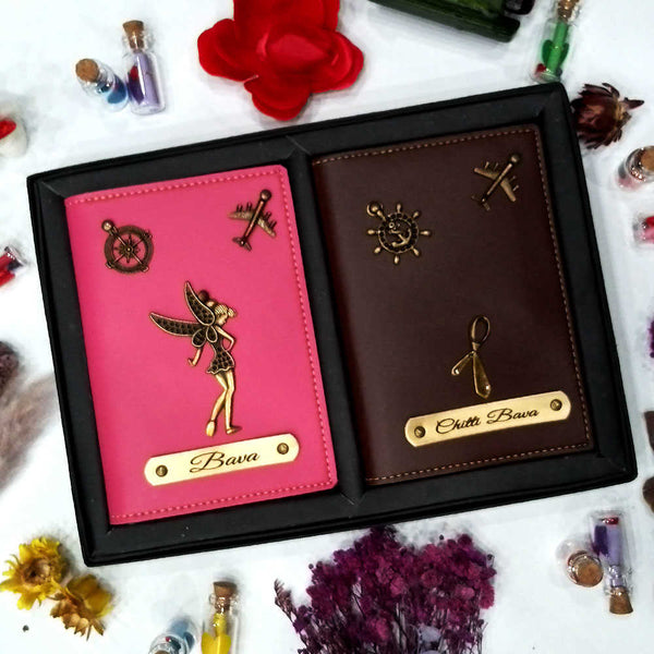 Personalized Couple Passport Covers - Uncommongifts.in