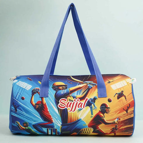 Personalized Cricket Printed Swimming Duffle Bag for Kids
