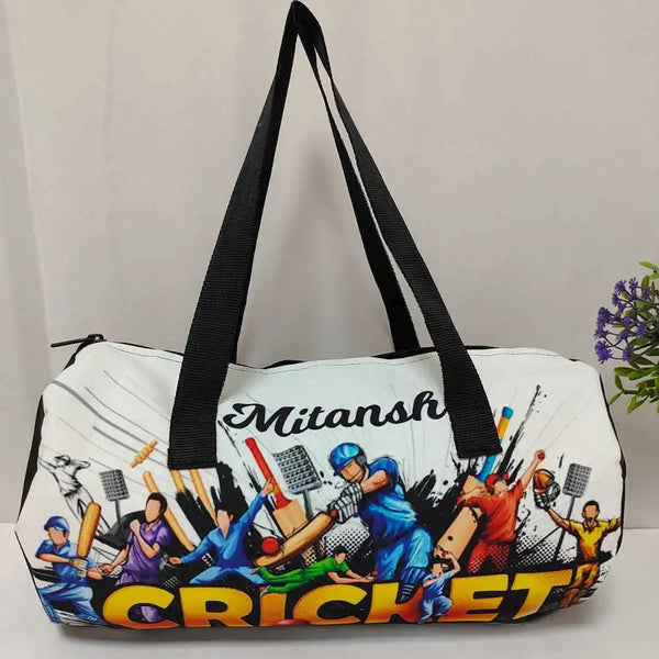 Personalized Cricket Printed Swimming Duffle Bag for Kids