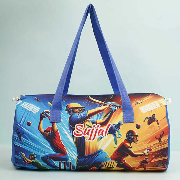 Personalized Cricket Printed Swimming Duffle Bag for Kids