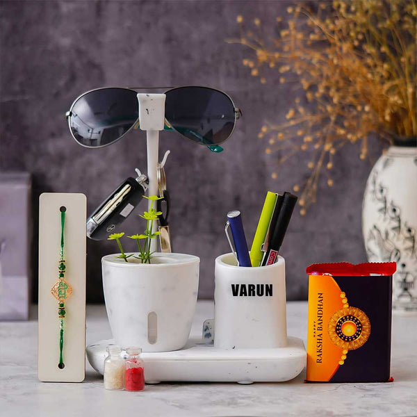Personalized Desk Essential Rakhi Gift Combo