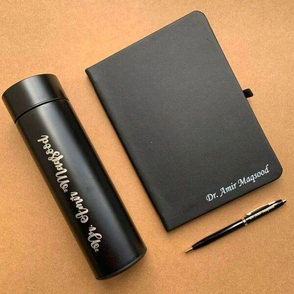 Personalized Diary with Pen & Flask Set Corporate Gifts