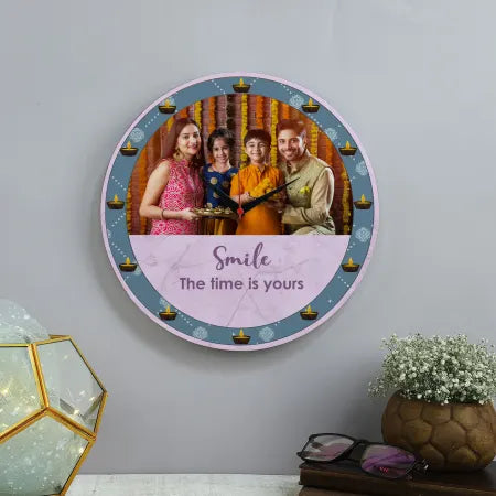 Personalized Diwali Photo Wall Clock