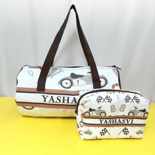 Personalized Duffle Bag with Box Pouch Combo for Kids