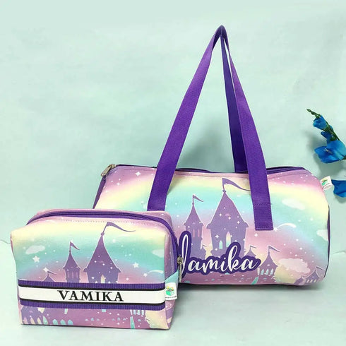Personalized Duffle Bag with Box Pouch Combo for Kids
