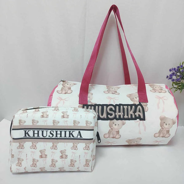 Personalized Duffle Bag with Box Pouch Combo for Kids