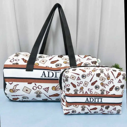 Personalized Duffle Bag with Box Pouch Combo for Kids