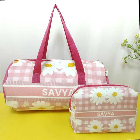 Personalized Duffle Bag with Box Pouch Combo for Kids