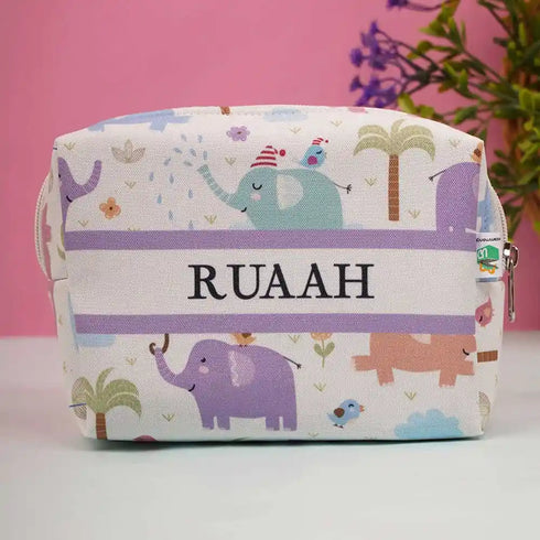 Personalized Elephant Printed Kids Box Pouch