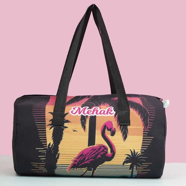 Personalized Flamingo Printed Swimming Duffle Bag for Kids