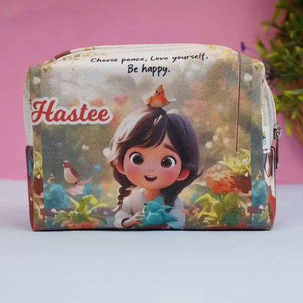 Personalized Floral Printed Box Pouch For Kids