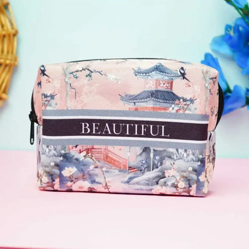 Personalized Floral Printed Box Pouch