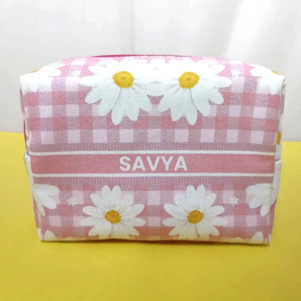 Personalized Floral Printed Box Pouch for Kids