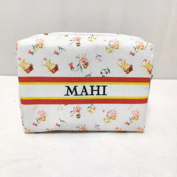 Personalized Floral Printed Kids Box Pouch