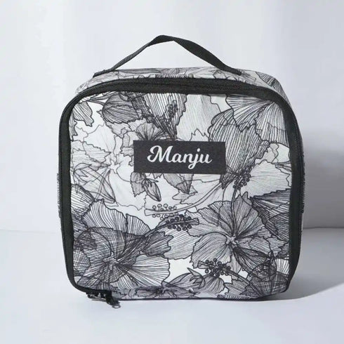 Personalized Floral Printed Makeup Bag Vanity Pouch for Women