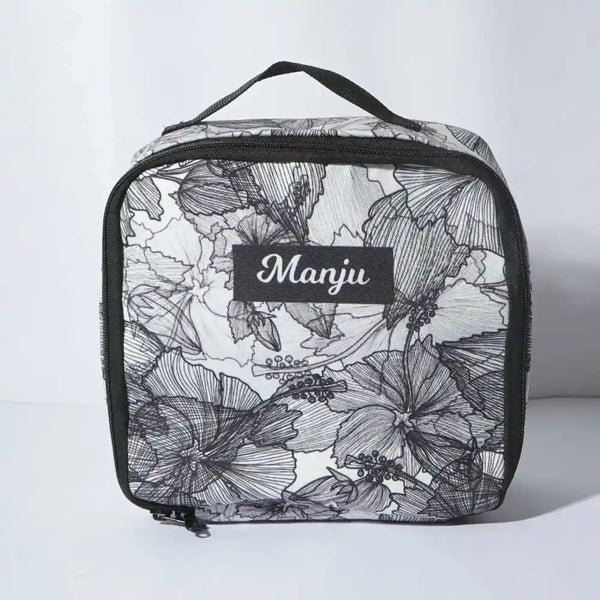 Personalized Floral Printed Makeup Bag Vanity Pouch for Women