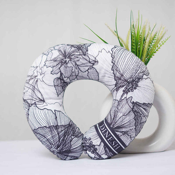 Personalized Floral Printed Neck Pillow