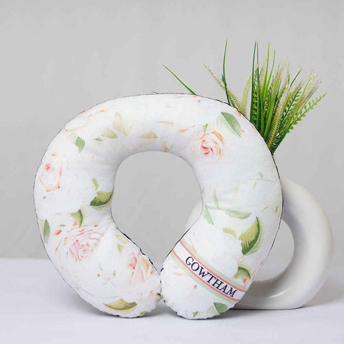 Personalized Floral Printed Neck Pillow