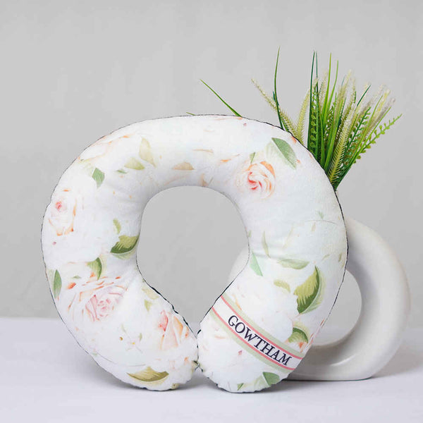 Personalized Floral Printed Neck Pillow