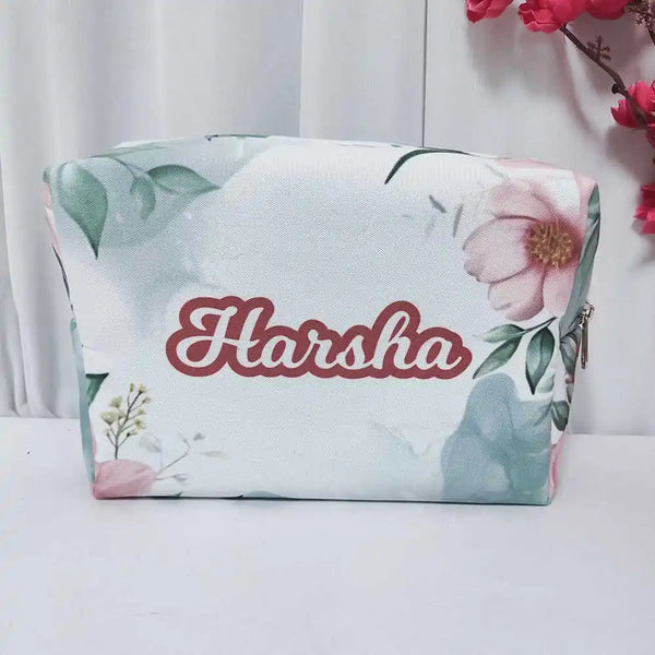 Personalized Floral Printed Women Box Pouch