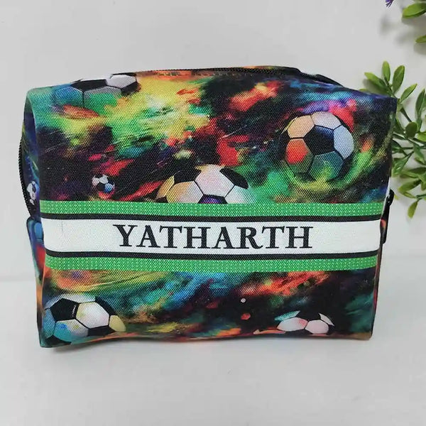 Personalized Football Printed Box Pouch for Kids