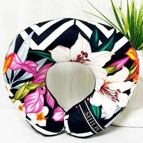 Personalized Geometric Floral Printed Neck Pillow