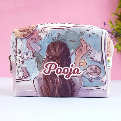 Personalized Girl Printed Box Pouch For Women