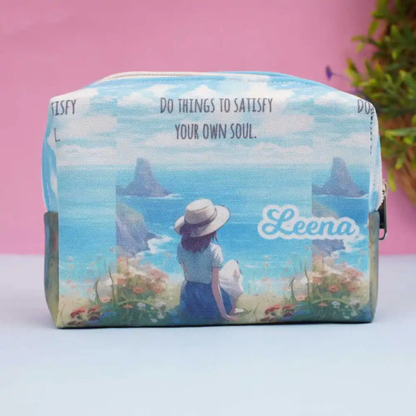 Personalized Girl Printed Box Pouch For Women
