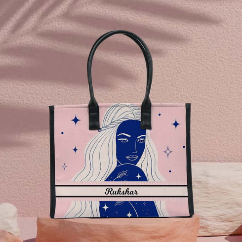 Personalized Girl Printed Tote Box Bag - Uncommongifts.in