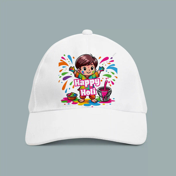 Personalized Holi Printed Kids Cap/Hat