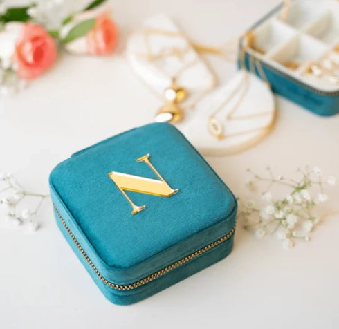 Personalized Initial Organizer Velvet Jewellery Box