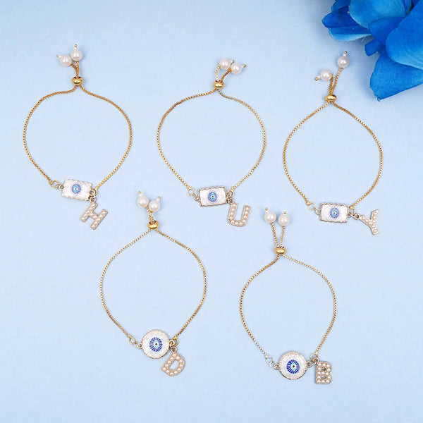 Personalized Initial Rakhi Bracelet