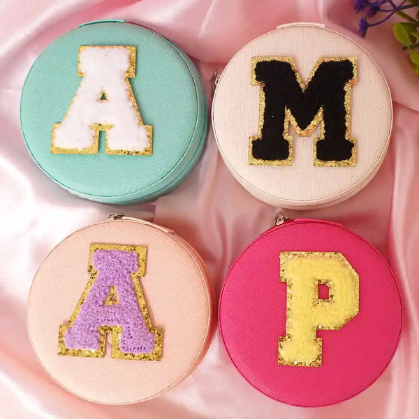 Personalized Initial Round Organizer Jewellery Box for Women