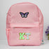 Personalized Kids Backpack with Patch and Initial Letter - Pink