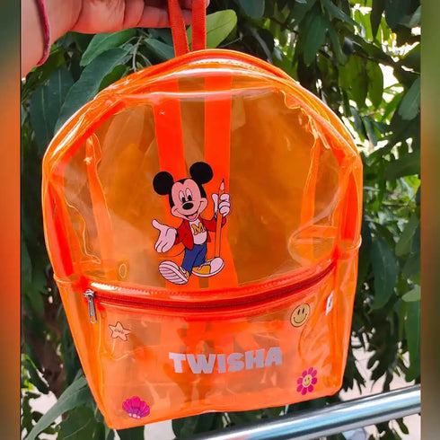 Personalized Kids Jelly Backpack - Orange