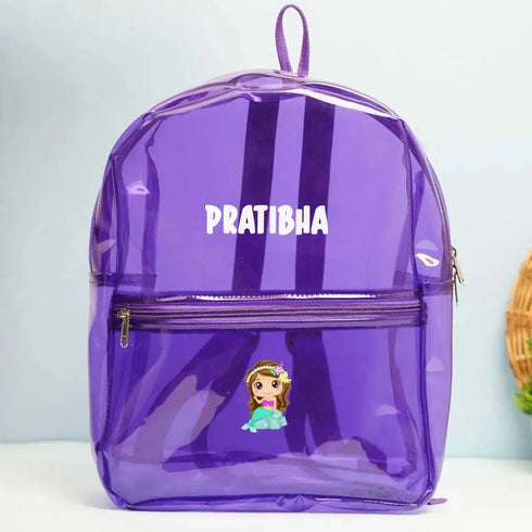 Personalized Kids Jelly Backpack - Purple